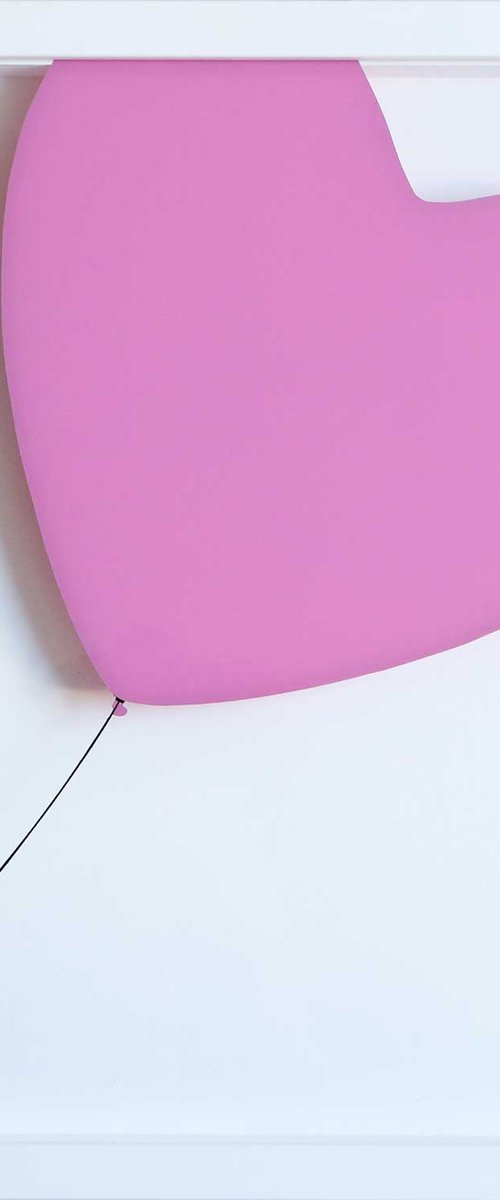Balloon Heart on Glass - Light Pink by VeeBee