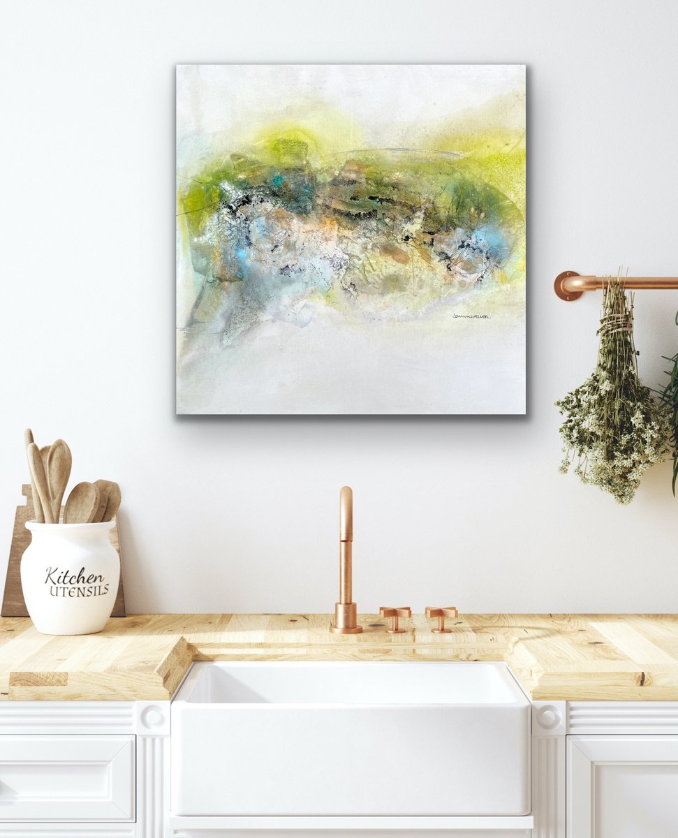 Abstract Acrylic Painting By Kirsten Schankweiler, 24 X 24", Garden Of Liberty No. 1, Original Artwork