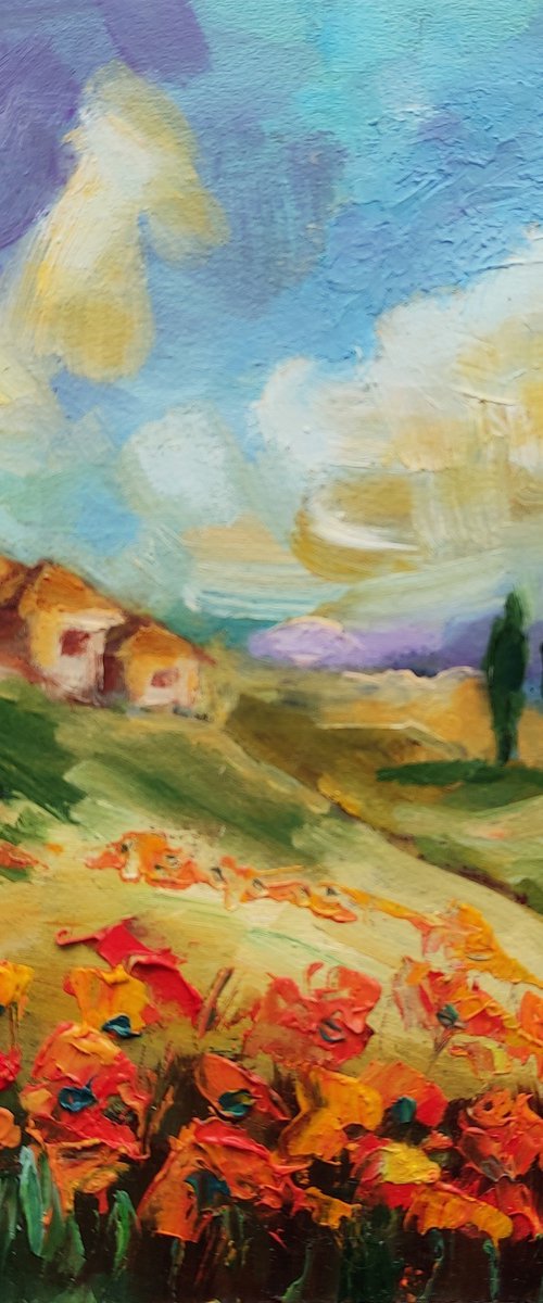 Tuscany Landscape Painting by Yulia Berseneva