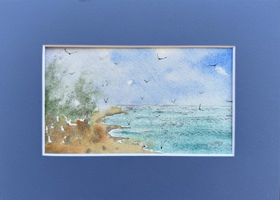 Plain air miniature seascape