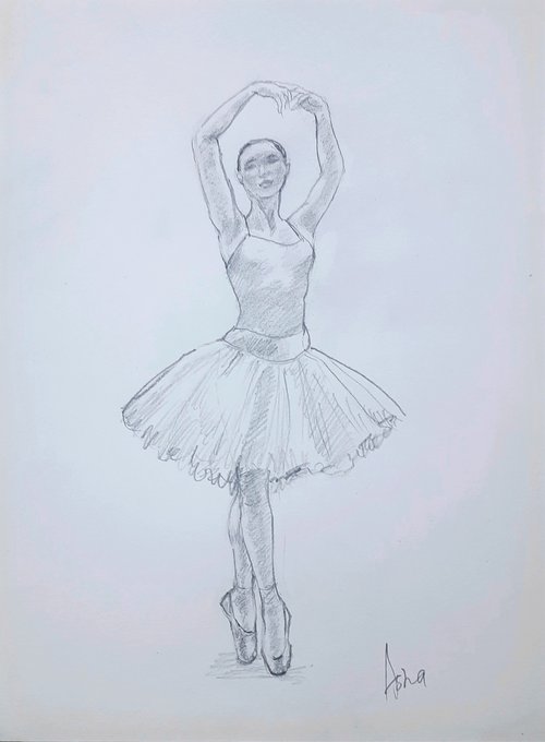 Ballerina Sketch 11 by Asha Shenoy
