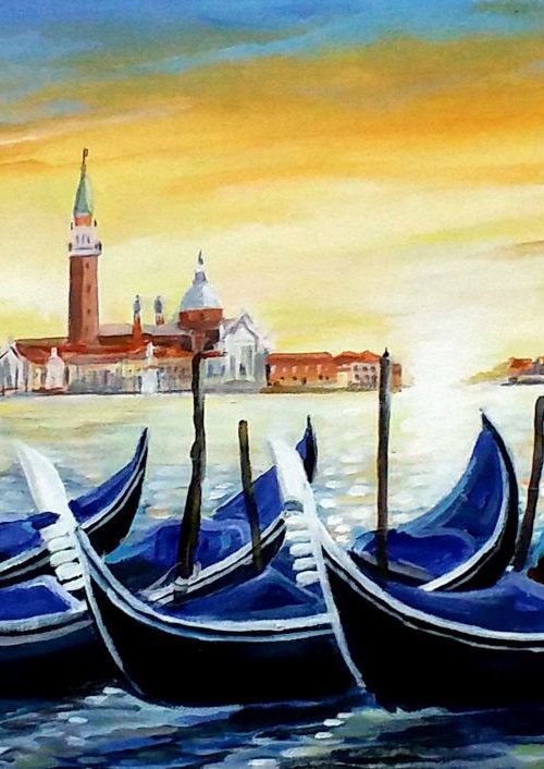 Gondola at Morning Venice by Samiran Sarkar