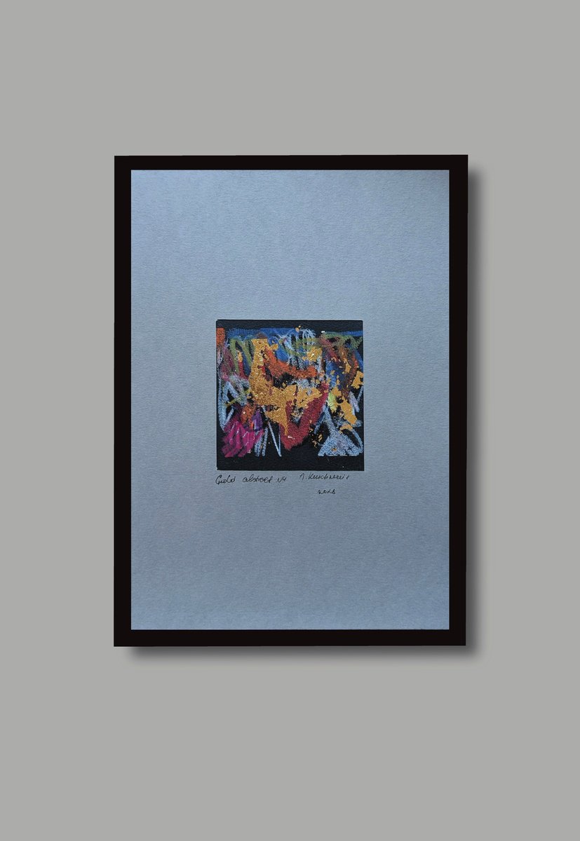 Expressive Pastel Drawing , Gold Abstract N4 By Alena Kuschnereit, 8 X 11, Artwork For Sale On Artfinder