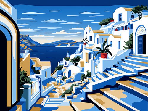 Greek Island 3 by Kosta Morr