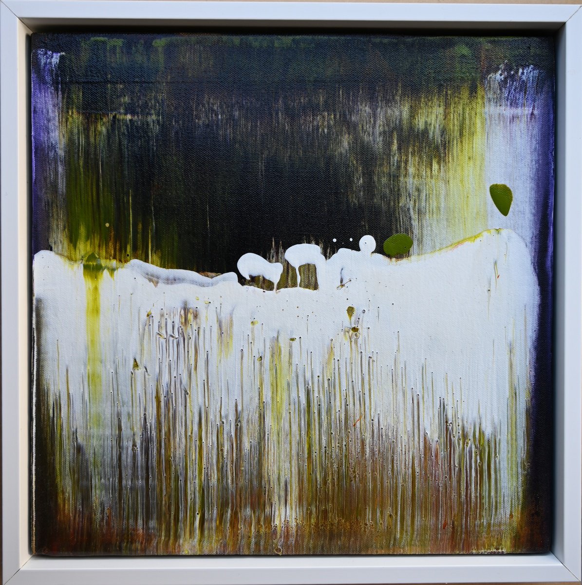 Abstract Acrylic Painting By Richard Heys, 13 X 13", Stolen Time Xvii, Original Artwork