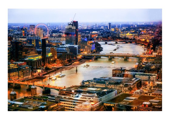 London Views. Aerial View Of Central London  Limited Edition 2/50 15x10 inch Photographic Print