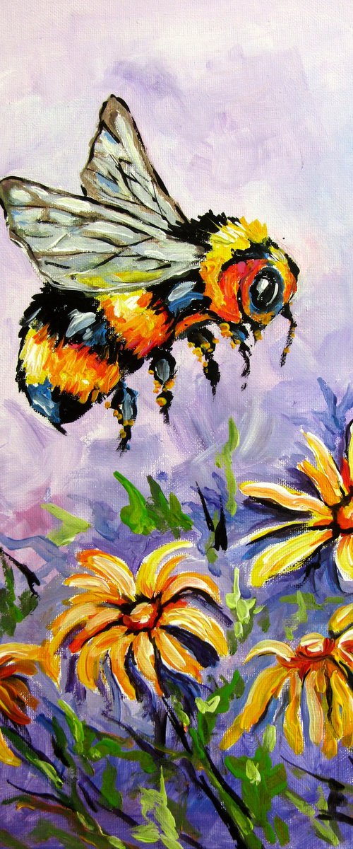Bee with yellow floral by Kovács Anna Brigitta