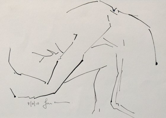 Study of a female Nude - Life Drawing No 607