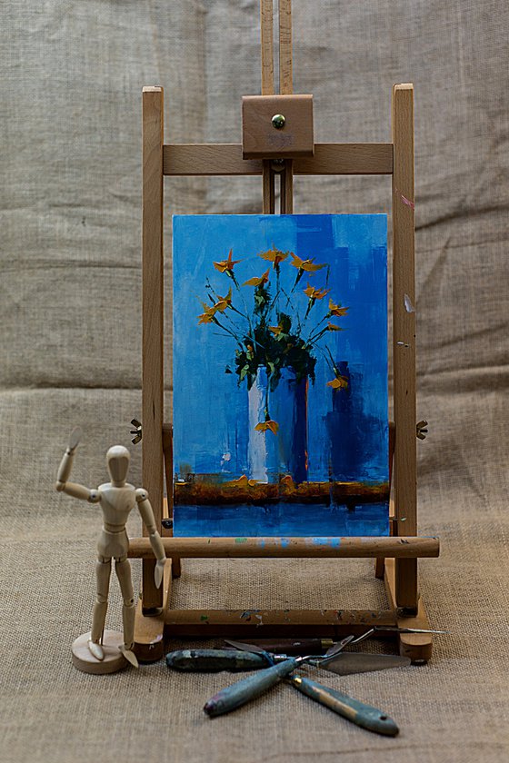 Small original still life painting. Gift for love