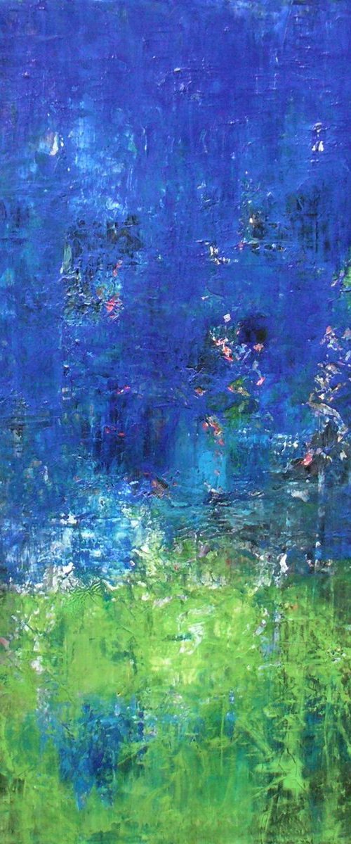Clear Sky, Green Earth - Large oil painting by Angela  Dierks