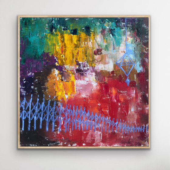 Abstract Blue Straw Spider