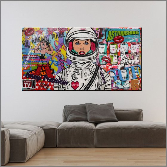 Space Cadet v3 Huge 190cm x 100cm texture Urban Pop Art