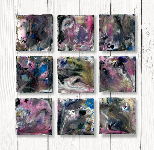 Magical Destinies - Set of 9 Mixed Media Abstract paintings by Kathy Morton Stanion by Kathy Morton Stanion