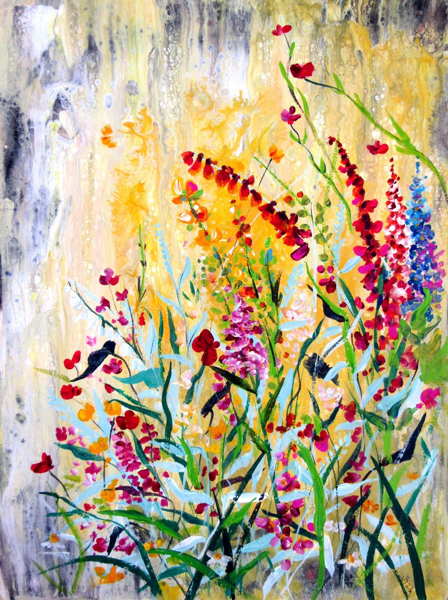 Wildflowers Field Ii By Kovacs Anna Brigitta, 12 X 16, Artwork For Sale On Artfinder