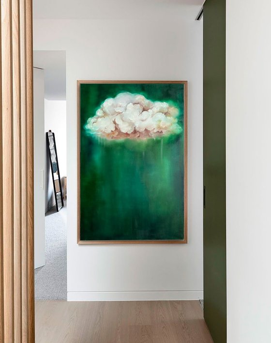 Abstract Green Cloud Modern Minimalist Nature
