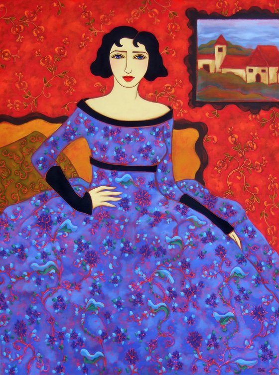 Woman with Azure Gown