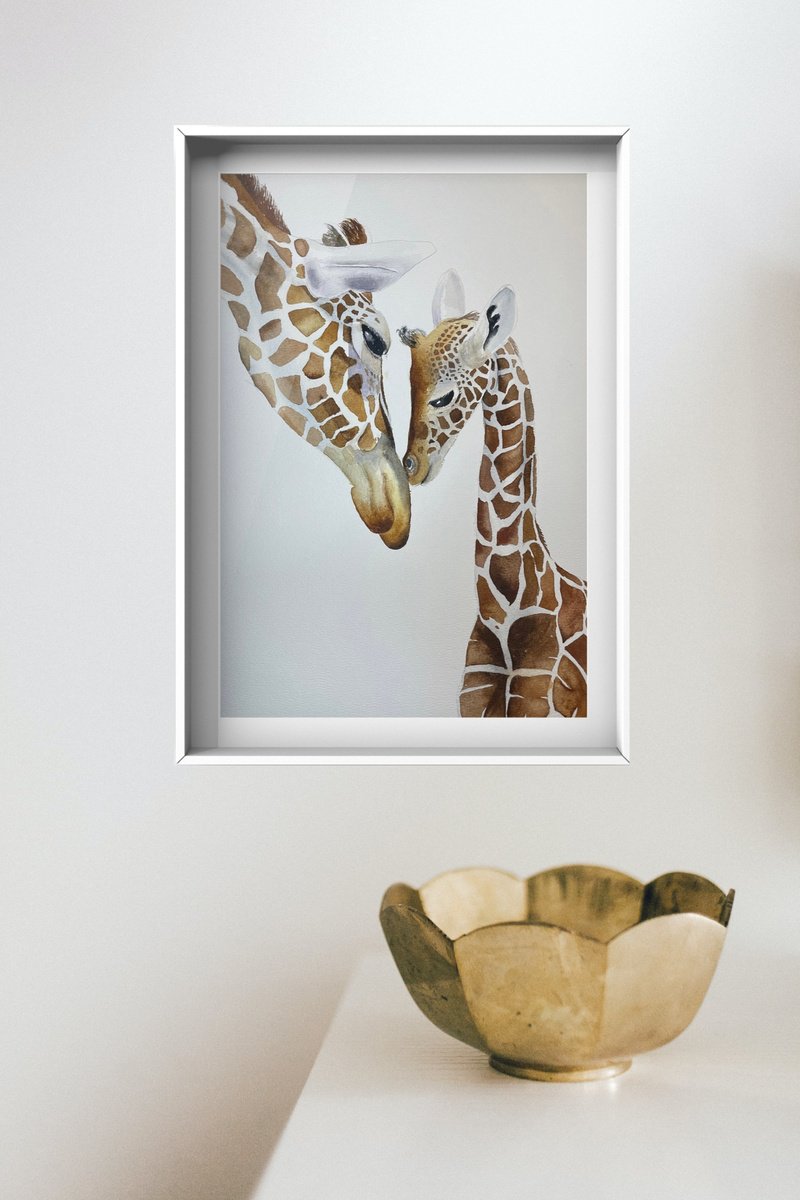 Giraffe love by Lucia Kasardova