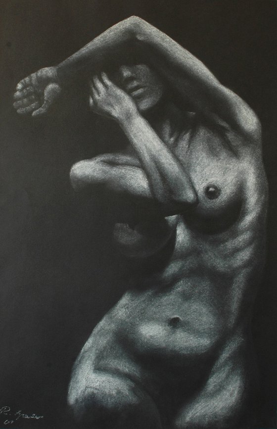 Dry Pastel Nude Study.