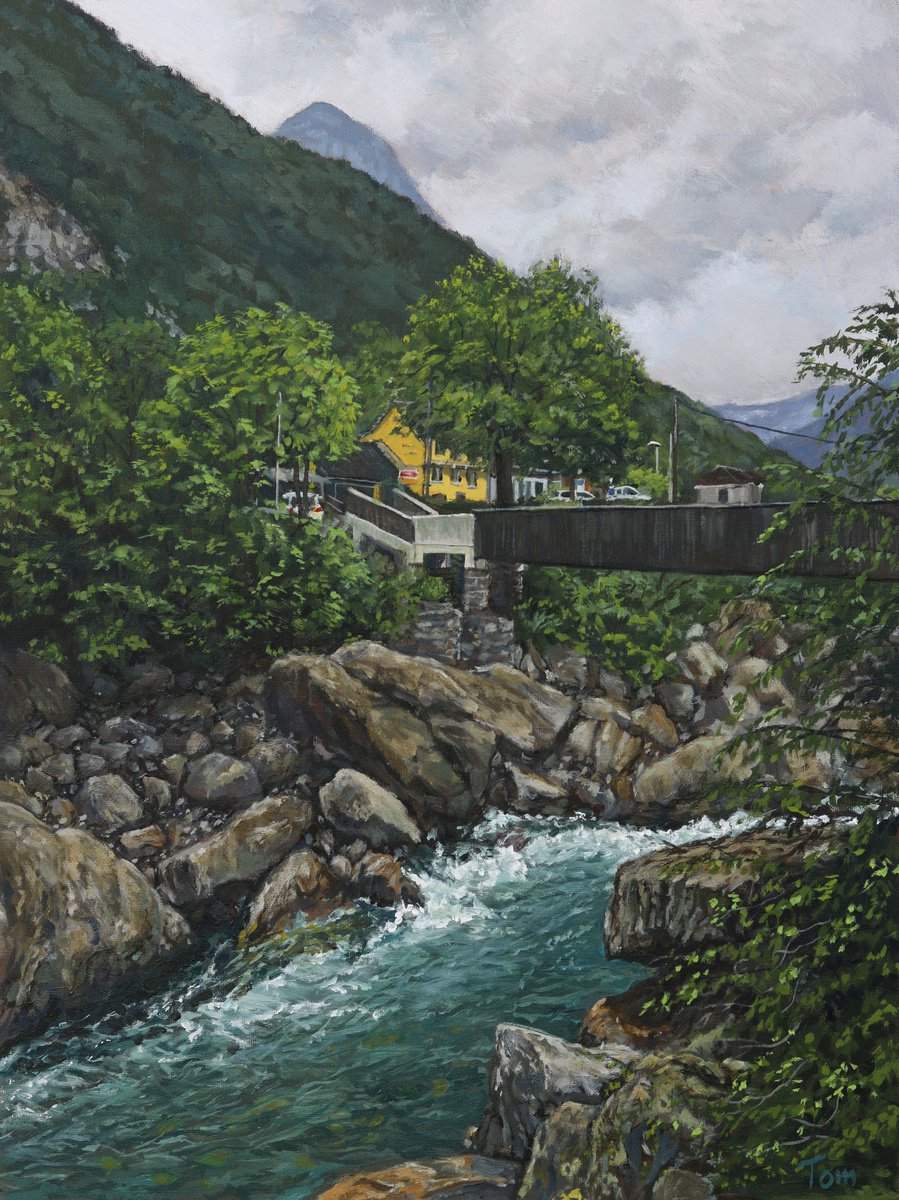 The footbridge at Brione by Tom Clay