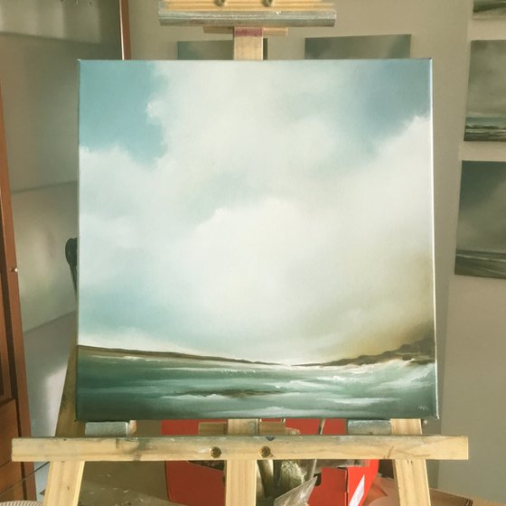 The Clouds Above Us - Original Seascape Oil Painting on Stretched Canvas