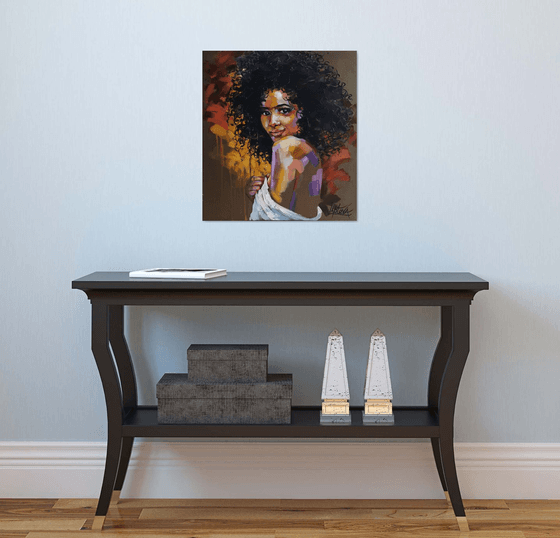 Painting portrait of a black girl - Fun