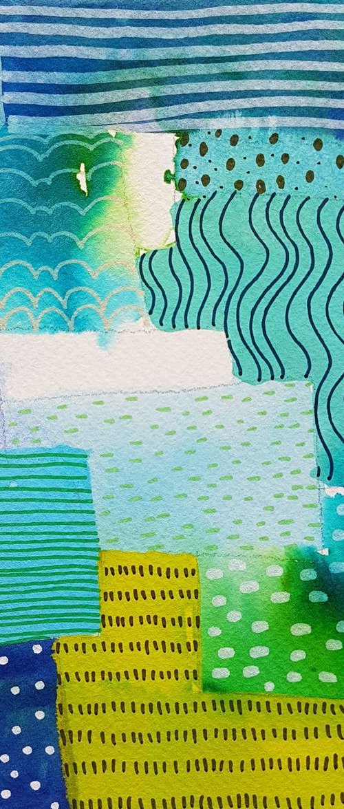 Blue and Green Patchwork by Suzie Cumming