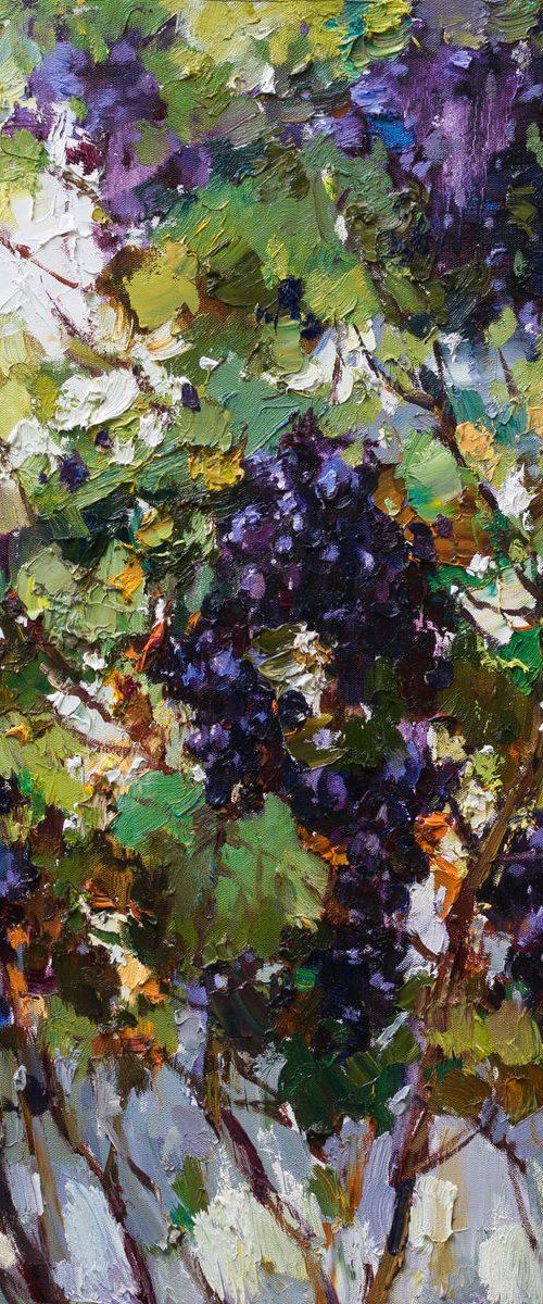 Grapes - Original Oil painting 80 x 80 cm by Anastasiia Valiulina