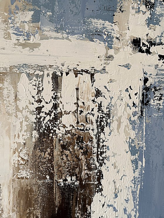 Structured Balance. beige blue grey