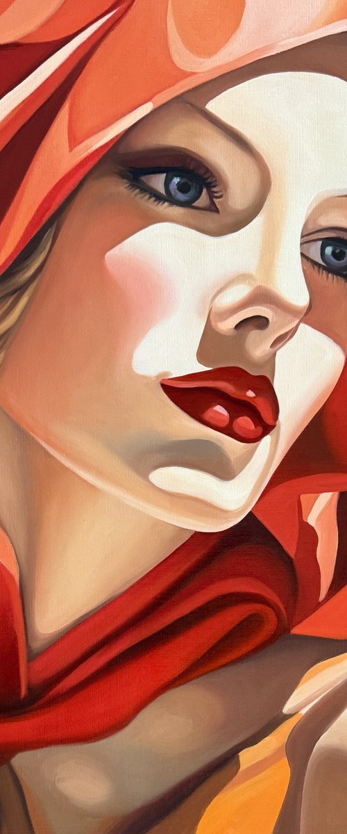 Femme au Foulard Rouge 3 by Irina Biatturi
