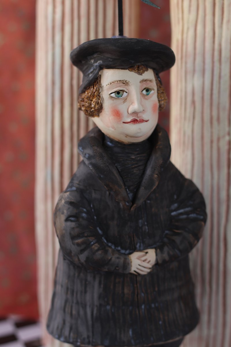Urban And Pop Clay Sculpture , Radical Reformer - Luther. By Elya Yalonetski, 5 X 9, Artwork For Sale On Artfinder
