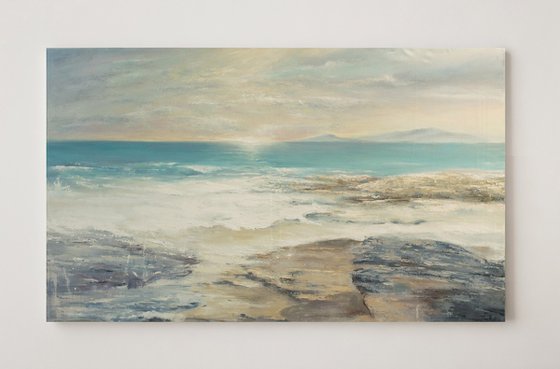 "Seashore" Blue seascape oil art