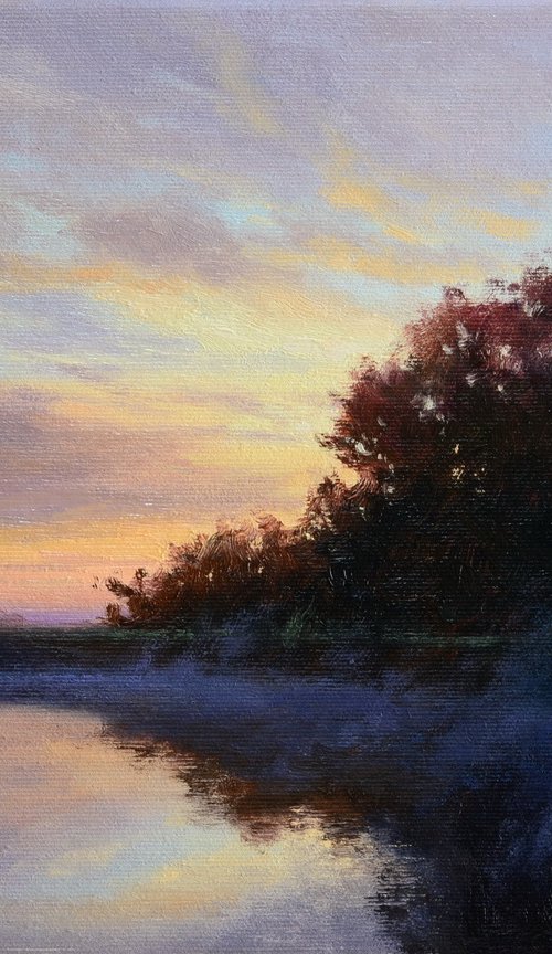 Dawn over the river by Ruslan Kiprych