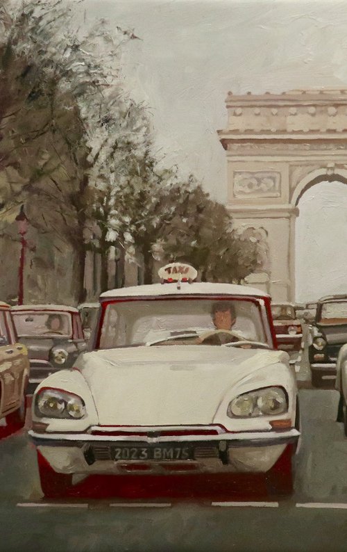 " DS blanche Taxi " by Benoit Montet