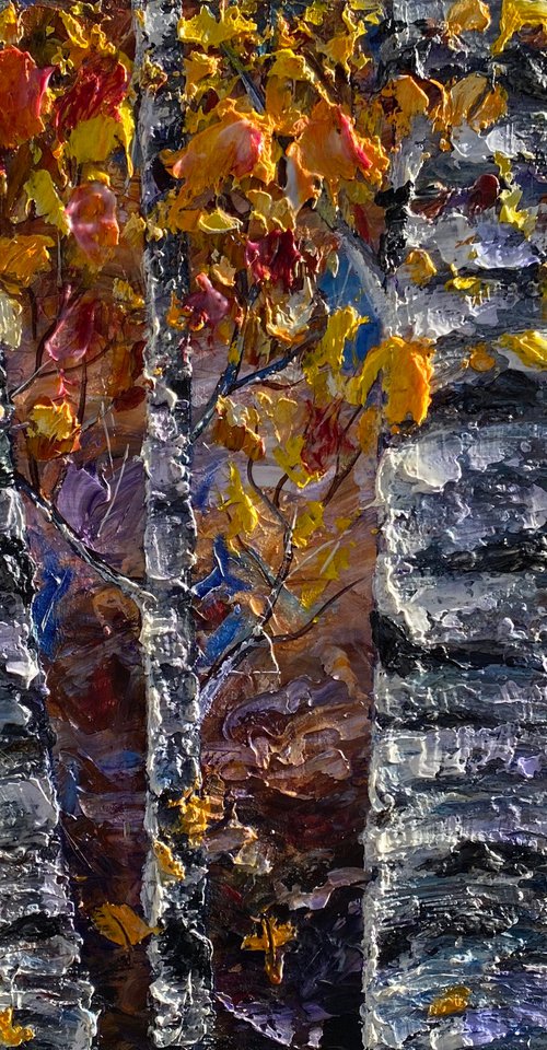 Russet Autumn Birch by Lena Owens at OLena Art