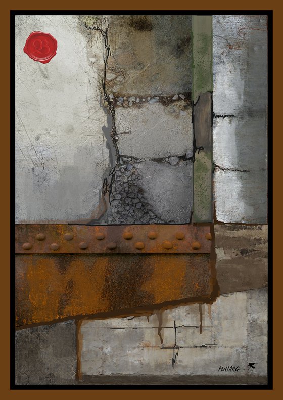 OLD CONSTRUCTION TRIPTYCH  87"X41"
