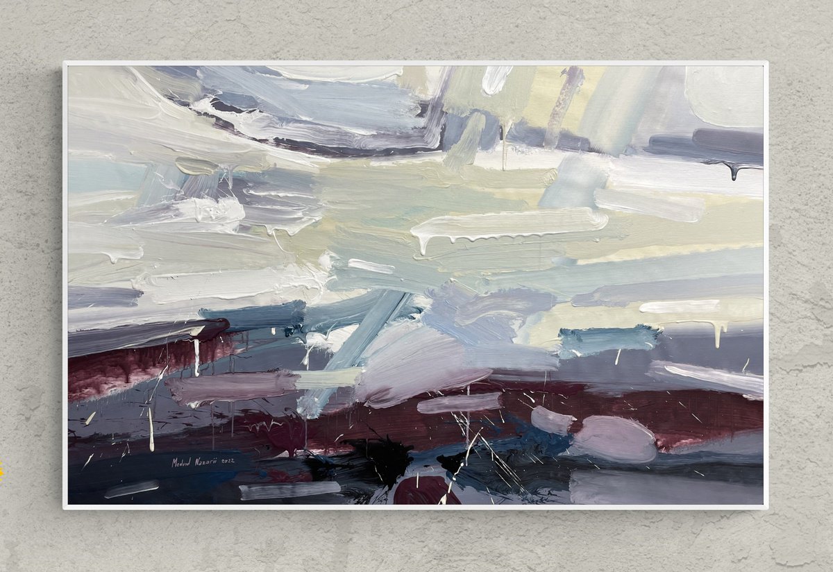 Abstract Acrylic Painting By Nazarii Medvid, 51 X 31", Depth Of Nature 213, Original Artwork