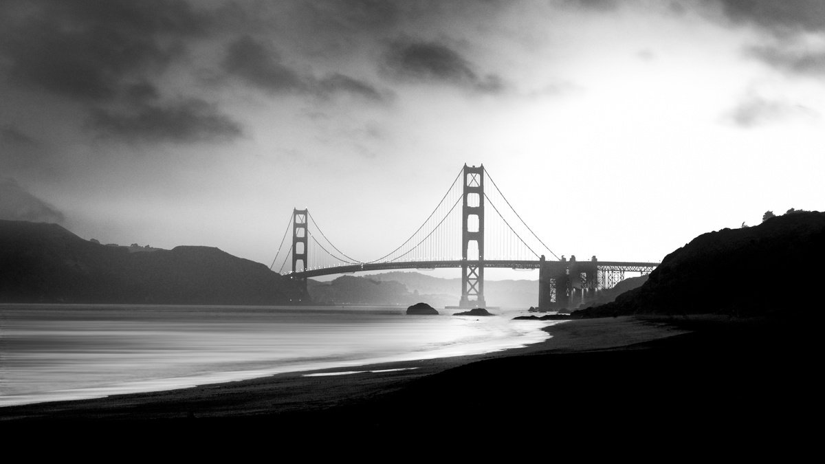 Photorealistic Landscape Photograph By Harv Greenberg, 43 X 24, Baker Beach, Original Artwork