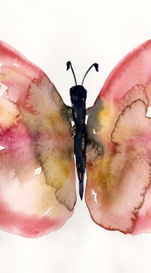 Watercolor Butterfly 2 - Abstract Butterfly Watercolor Painting by Kathy Morton Stanion