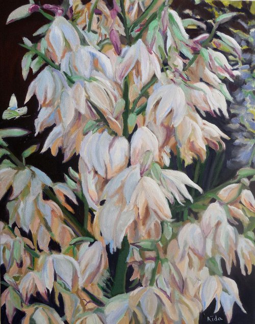 Yucca Blooms with Butterfly by Aida Markiw