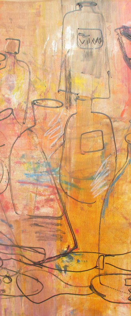great party oil on canvas 31,5 x 31,5 inch by Sonja Zeltner-Müller