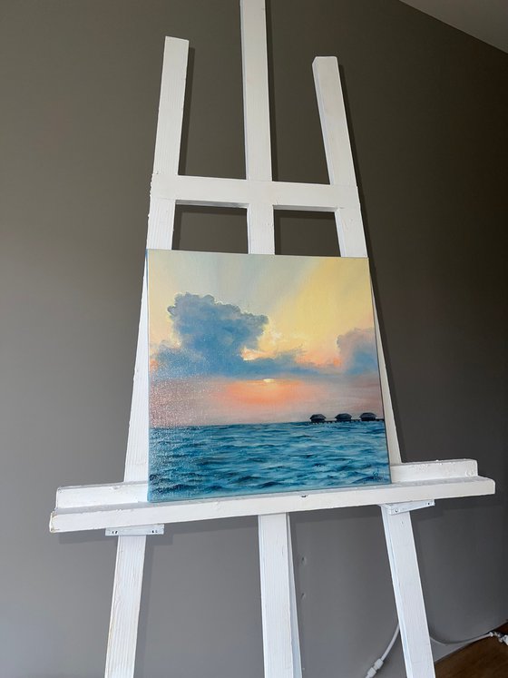 Hawaiian sunset hand-painted Oil Painting