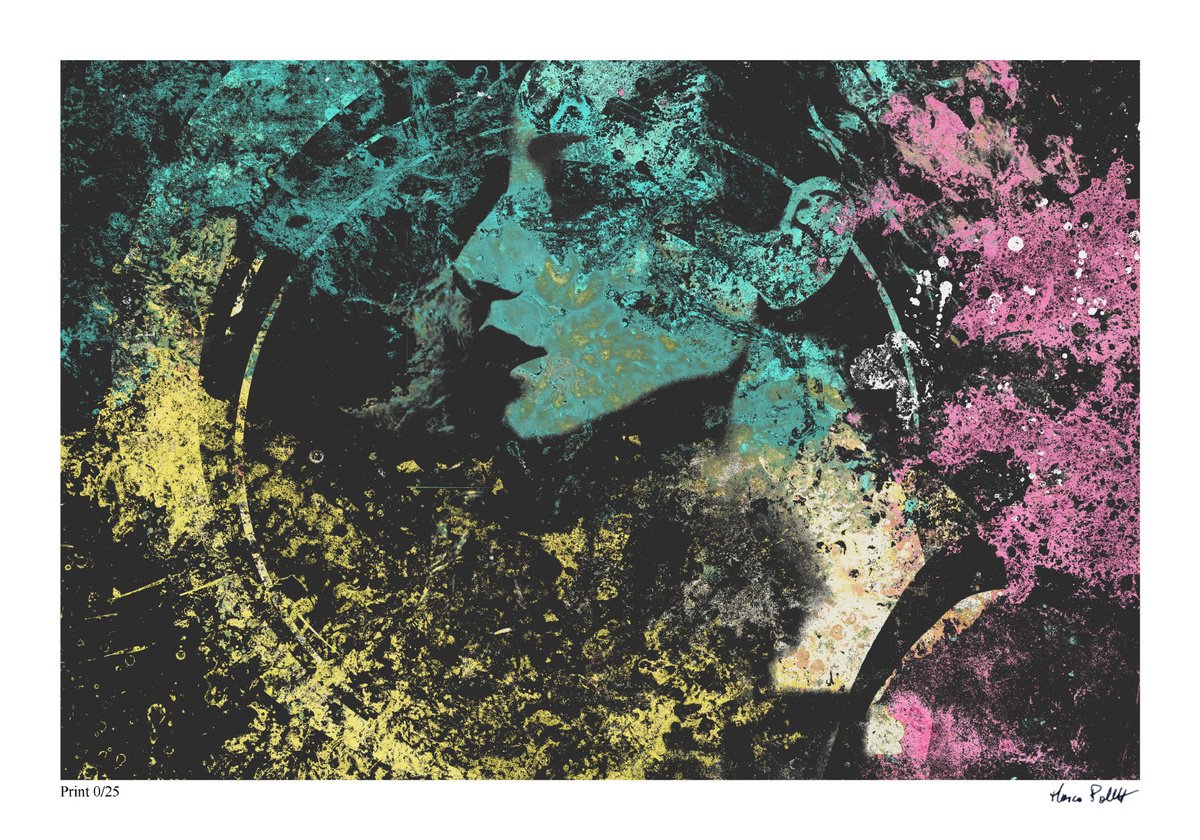 Urban And Pop Portrait Giclee Print By Marco Paludet, 20 X 14", Third Stone From The Sun I, Original Artwork