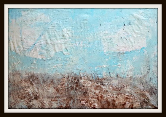 Senza Titolo 189 - abstract landscape - 90 x 60 x 2,50 cm - ready to hang - acrylic painting on stretched canvas