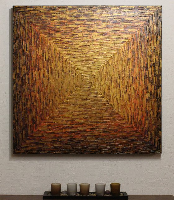 Large gold orange purple square gradient