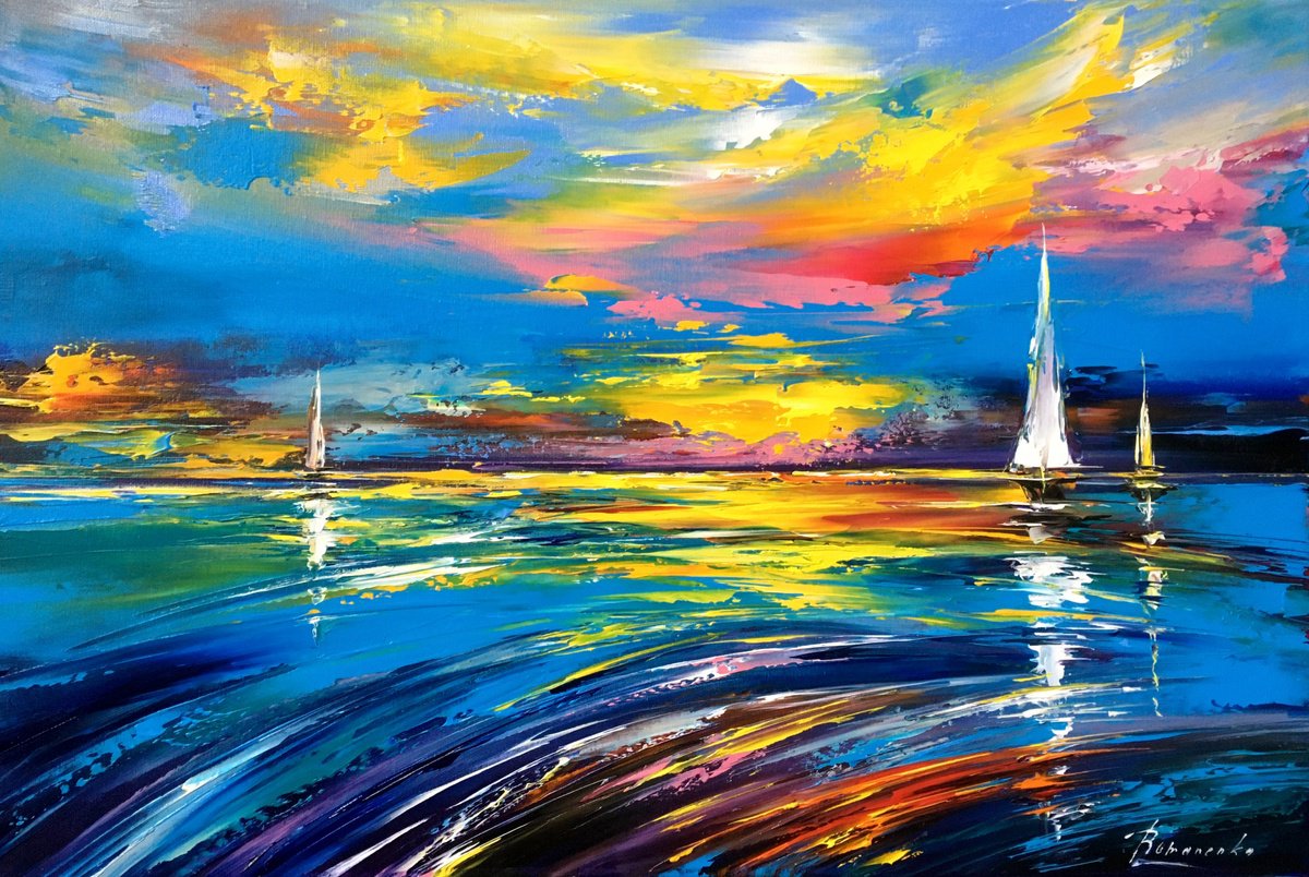 Sky and yachts by Olena  Romanenko