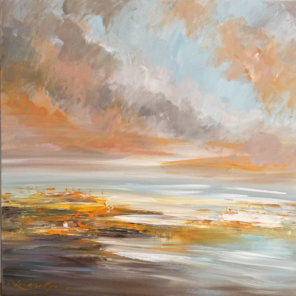 Golden Break, By Liliana Gigovic, 30 X 30, Artwork For Sale On Artfinder