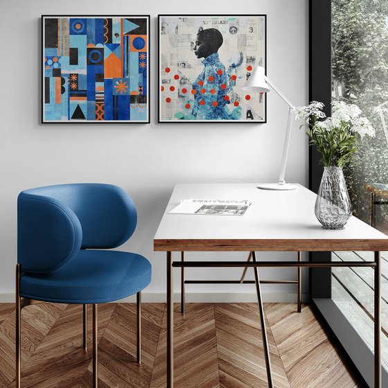 316_Vibrant Blue Portrait with Orange