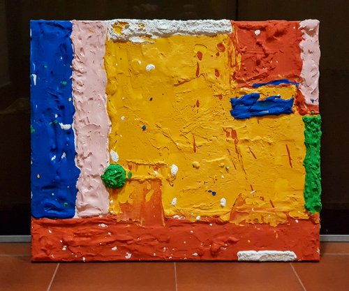 Model N-2. (H)50x(W)60x(D)4 cm. 3D TEXTURED ABSTRACT PAINTING. by Retne