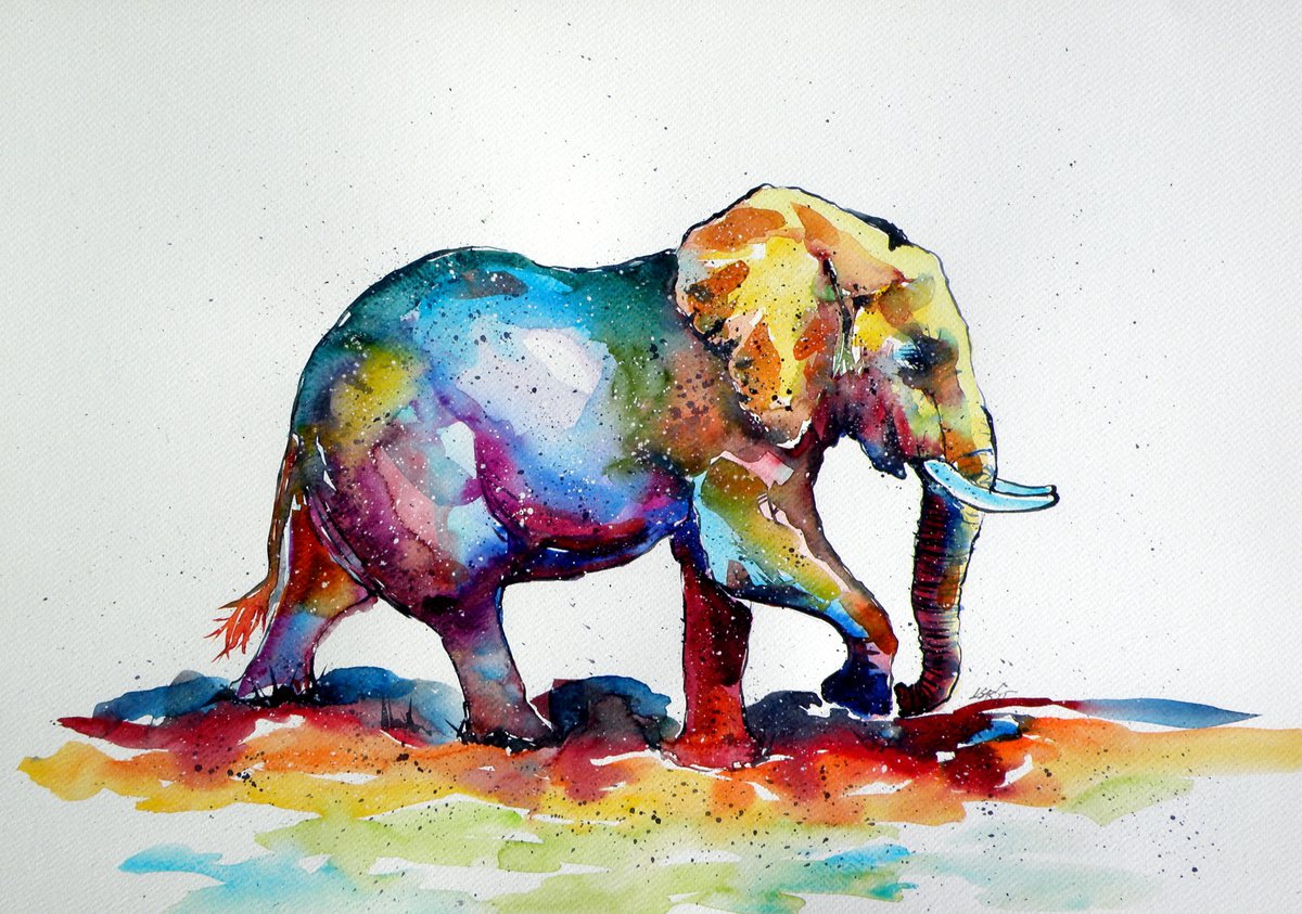 Colorful elephant V. by Kovcs Anna Brigitta