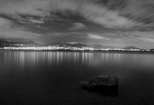 Rock, Lac Léman and France by Charles Brabin
